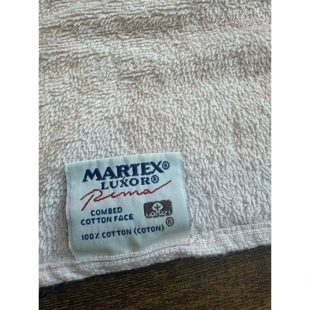 Vintage Martex Luxor Pink Fingertip Towels Set of 2 Fringed Made USA